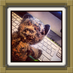 Junior hard at work at mommycat's iMac