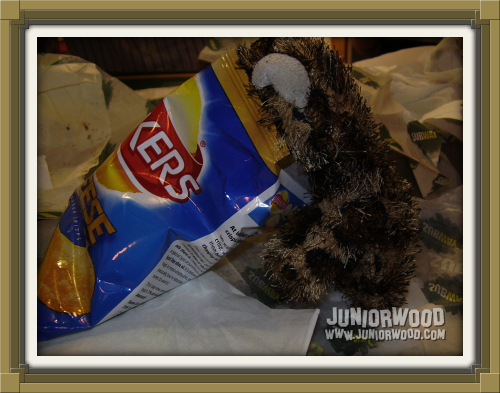 Junior disappears in a bag of crisps