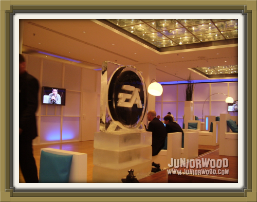 EA ice sculpture at the EA Business Lounge at Games Convention in Leipzig