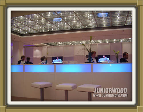 The bar at the EA Business Lounge